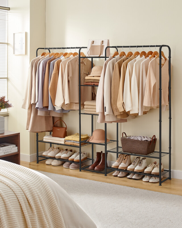 SONGMICS Μεταλλική Κρεμάστρα Ρούχων 29 x 183 x 158.4 cm με Ράφια Αποθήκευσης LGR463B01V1 SONGMICS Μεταλλική Κρεμάστρα Ρούχων 29 x 183 x 158.4 cm με Ράφια Αποθήκευσης LGR463B01V1