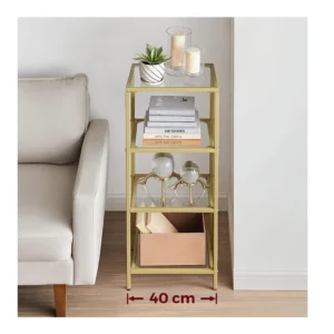 Μεταλλική Ραφιέρα με 4 Γυάλινα Ράφια 30 x 40 x 95 cm VASAGLE LGT28G - Image 3