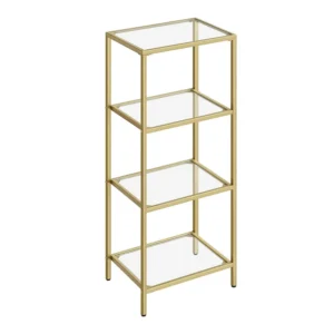 Μεταλλική Ραφιέρα με 4 Γυάλινα Ράφια 30 x 40 x 95 cm VASAGLE LGT28G