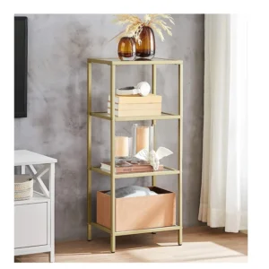 Μεταλλική Ραφιέρα με 4 Γυάλινα Ράφια 30 x 40 x 95 cm VASAGLE LGT28G - Image 5