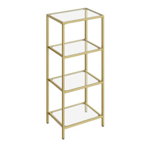 Μεταλλική Ραφιέρα με 4 Γυάλινα Ράφια 30 x 40 x 95 cm VASAGLE LGT28G