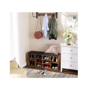 Πάγκος Αποθήκευσης Παπουτσιών με Μαξιλάρι και 10 Διαμερίσματα 104 x 30 x 48 cm Χρώματος Σκούρο Καφέ VASAGLE LHS010X01 - Image 4