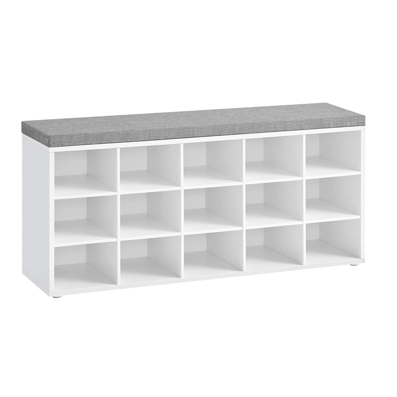 Πάγκος Αποθήκευσης Παπουτσιών με Κάθισμα και 15 Διαμερίσματα 105 x 30 x 48 cm VASAGLE LHS15WT Πάγκος Αποθήκευσης Παπουτσιών με Κάθισμα και 15 Διαμερίσματα 105 x 30 x 48 cm VASAGLE LHS15WT