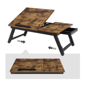 Ξύλινο Βοηθητικό Πτυσσόμενο Τραπέζι Πολλαπλών Χρήσεων με Βάση για Laptop 55 x 35 x 23 cm Songmics LLD105B01 - Image 2