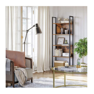 Μεταλλική Βιβλιοθήκη με 5 Ξύλινα Ράφια 62 x 24 x 165 cm VASAGLE LLS025B01V1 - Image 2