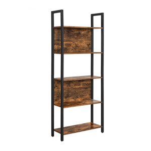 Μεταλλική Βιβλιοθήκη με 5 Ξύλινα Ράφια 62 x 24 x 165 cm VASAGLE LLS025B01V1