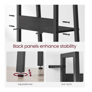 Μεταλλική Ραφιέρα με 5 Ξύλινα Ράφια 30 x 33.8 x 170 cm VASAGLE LLS109B56 - Image 2