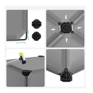 Πολυμορφική Πλαστική Παπουτσοθήκη με 10 Θήκες Χρώματος Γκρι Songmics LPC010G01 - Image 2