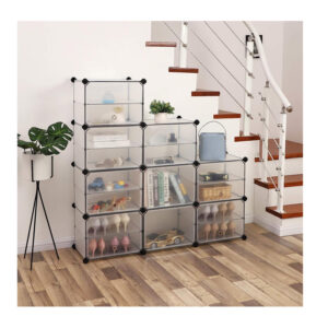 Πολυμορφική Πλαστική Παπουτσοθήκη με 9 Κύβους 123 x 31 x 93 cm Songmics LPC502W - Image 5