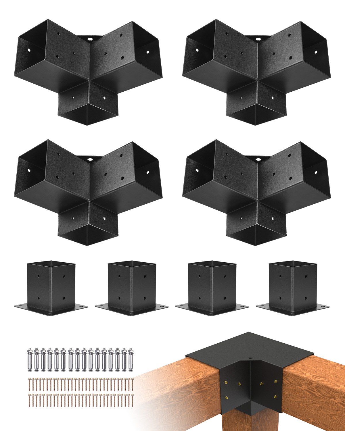 VEVOR Σετ Γωνιακών Βραχιόνων Πέργκολας 4x4" VEVOR Σετ Γωνιακών Βραχιόνων Πέργκολας 4x4"