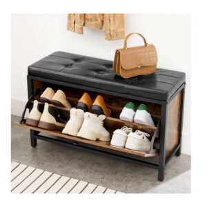 Μεταλλική Παπουτσοθήκη με Κάθισμα 80 x 30 x 51 cm VASAGLE LSB049B01 - Image 3