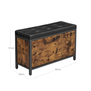 Μεταλλική Παπουτσοθήκη με Κάθισμα 80 x 30 x 51 cm VASAGLE LSB049B01 - Image 5