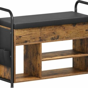 VASAGLE Πάγκος Παπουτσιών με Αποθηκευτικό Χώρο και Πλαϊνές Τσέπες 80.6x30x62.5εκ LSB052K01