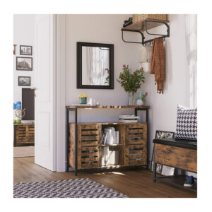 Μεταλλικό Έπιπλο με 2 Ντουλάπια και 3 Ράφια 100 x 35 x 80 cm VASAGLE LSC79BX - Image 4