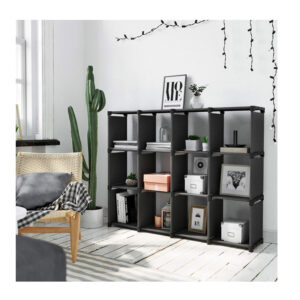 Πολυμορφική Βιβλιοθήκη με 12 Κύβους Αποθήκευσης 105 x 30 x 140 cm Songmics LSN12BK - Image 5