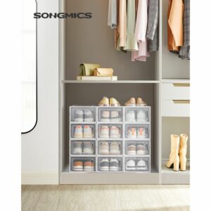 SONGMICS Κουτιά Αποθήκευσης Παπουτσιών 36 x 28 x 22 cm Μέγιστο Μέγεθος 10.5 UK LSP12W - Image 2
