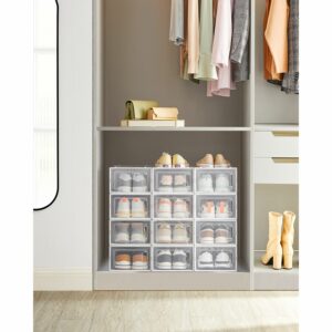 SONGMICS Κουτιά Αποθήκευσης Παπουτσιών 36 x 28 x 22 cm Μέγιστο Μέγεθος 10.5 UK LSP12W - Image 3