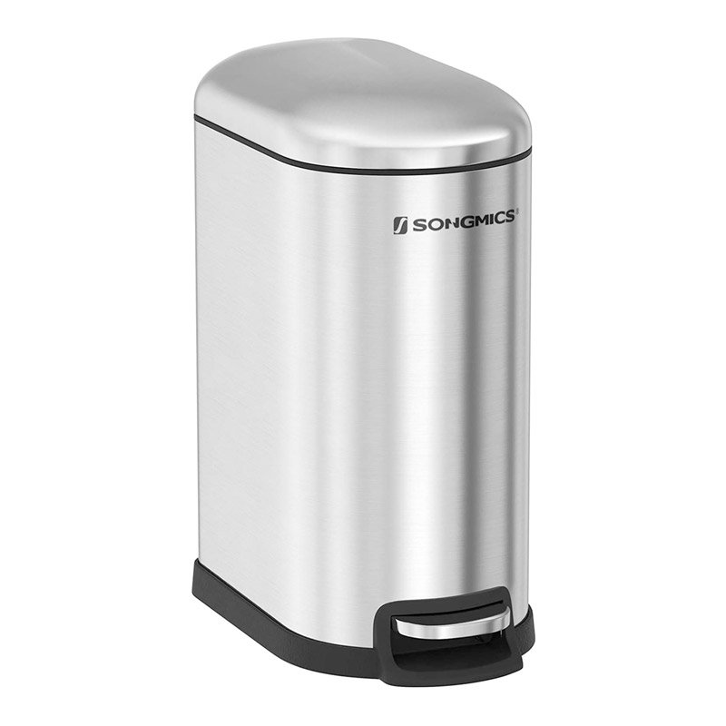Κάδος Απορριμμάτων Χαρτοδοχείο από Ατσάλι 10 Lt με Καλάθι και Πεντάλ Songmics LTB10NL
