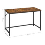 Μεταλλικό Γραφείο 120 x 60 x 75 cm Χρώματος Σκούρο Καφέ VASAGLE LWD039B01 - Image 4