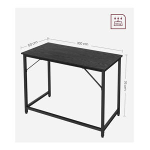 Μεταλλικό Γραφείο 100 x 50 x 75 cm Χρώματος Μαύρο VASAGLE LWD041B56 - Image 2