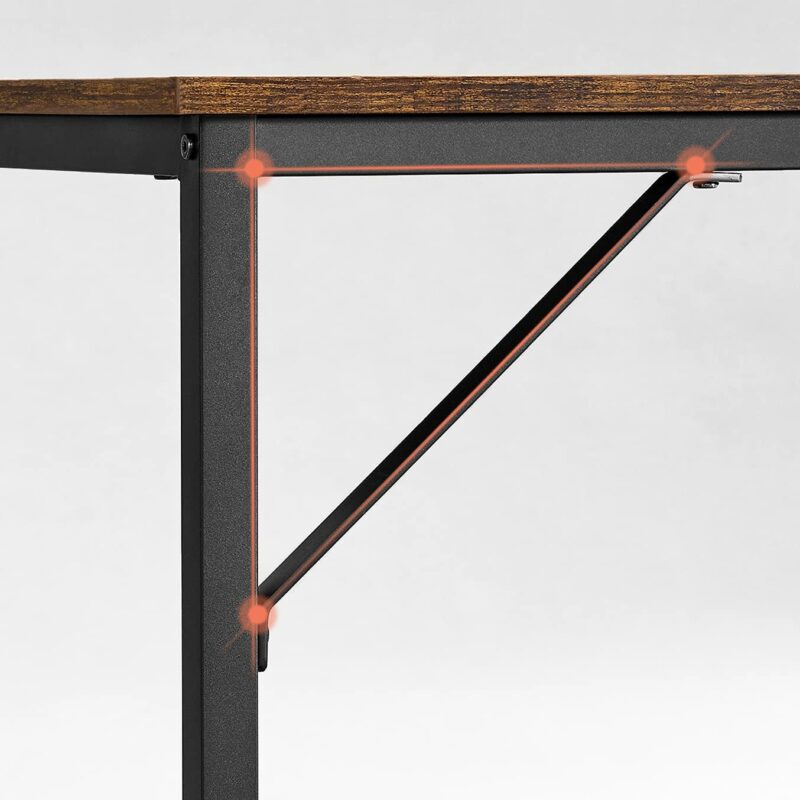 VASAGLE Κομψό Βιομηχανικό Γραφείο - Καφέ Βίντατζ/Μαύρο, 140 x 60 x 75.7 cm LWD043B01  - Image 5