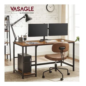 Μεταλλικό Γραφείο με 2 Ράφια 140 x 60 x 75 cm VASAGLE LWD55X - Image 5