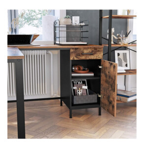 Μεταλλικό Γωνιακό Γραφείο με 1 Ντουλάπι και 1 Συρτάρι 150 x 137 x 75 cm VASAGLE LWD74X - Image 2