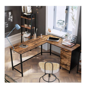 Μεταλλικό Γωνιακό Γραφείο με 1 Ντουλάπι και 1 Συρτάρι 150 x 137 x 75 cm VASAGLE LWD74X - Image 3