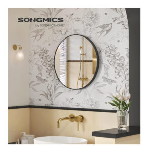 Μεταλλικός Στρογγυλός Καθρέπτης Τοίχου 61 cm Songmics LWM102B01 - Image 5