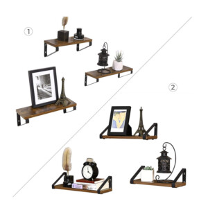 Σετ Επιτοίχια Ξύλινα Ράφια 40 x 12 x 11 cm 3 τμχ VASAGLE LWS33BX - Image 2