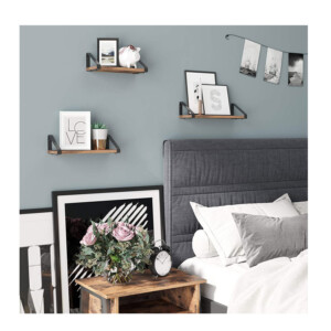 Σετ Επιτοίχια Ξύλινα Ράφια 40 x 12 x 11 cm 3 τμχ VASAGLE LWS33BX - Image 3