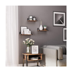 Σετ Επιτοίχια Ξύλινα Ράφια 40 x 12 x 11 cm 3 τμχ VASAGLE LWS33BX - Image 4