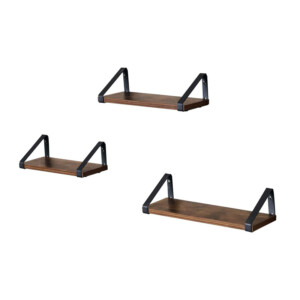 Σετ Επιτοίχια Ξύλινα Ράφια 40 x 12 x 11 cm 3 τμχ VASAGLE LWS33BX - Image 5