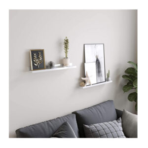 Σετ Επιτοίχια Ξύλινα Ράφια 60 x 10 x 5 cm 2 τμχ Songmics LWS60WT - Image 3