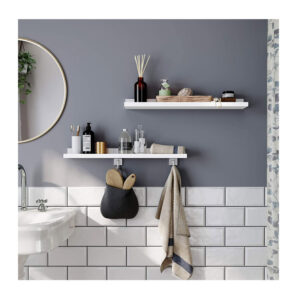 Σετ Επιτοίχια Ξύλινα Ράφια 60 x 10 x 5 cm 2 τμχ Songmics LWS60WT - Image 4