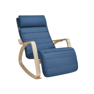 SONGMICS Ξύλινη Κουνιστή Καρέκλα με Ρυθμιζόμενο Υποπόδιο 5 Θέσεων