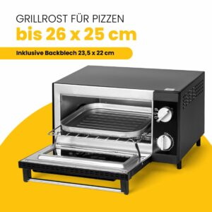 Ηλεκτρικό Φουρνάκι Πίτσας 12lt 1000W Μαύρο MPO3520 Clatronic - Image 3