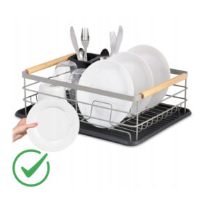 Μεταλλική Πιατοθήκη Στεγνωτήριο 43 x 32 x 14 cm Χρώματος Γκρι Massido MS-600-Grey - Image 4