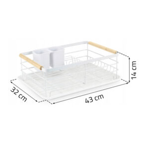 Μεταλλική Πιατοθήκη Στεγνωτήριο 43 x 32 x 14 cm Χρώματος Λευκό Massido MS-600-White - Image 5