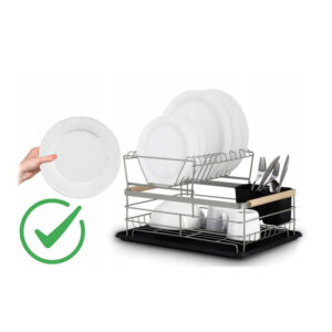 Διώροφη Μεταλλική Πιατοθήκη Στεγνωτήριο 43 x 32 x 27 cm Massido MS-601-Grey - Image 3