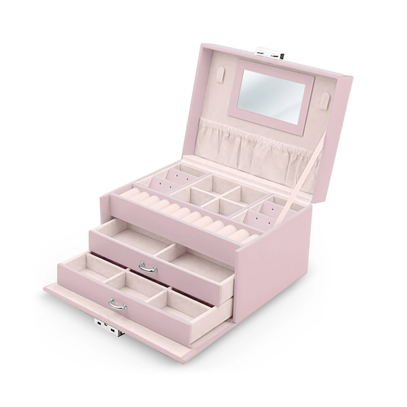 Κοσμηματοθήκη - Μπιζουτιέρα 18.6 x 14.8 x 11 cm Χρώματος Ροζ Massido MS-700-Pink