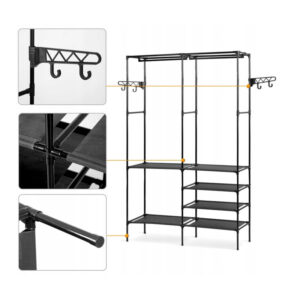 Πλαστική Κρεμάστρα Ρούχων Δαπέδου 107 x 35.5 x 174 cm Massido MS-866 - Image 2