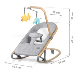 Χειροκίνητο Relax Μωρού 2 σε 1 για Παιδί έως 9kg Γκρι NK-53 Nukido - Image 4