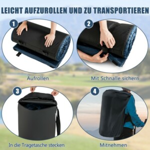 Costway  Άνετο και Πρακτικό Στρώμα Κάμπινγκ με Memory Foam και Αδιάβροχη Επένδυση Flannel NP10728NY - Image 4