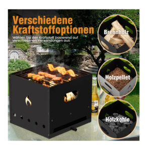 Φορητός Φούρνος Πίτσας με Κάρβουνο Πολλαπλών Χρήσεων 4 σε 1 36 x 33.5 x 43.5 cm Costway NP10734 - Image 4