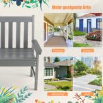 Costway  Γκρι Πάγκος Κήπου από HDPE για 2-3 άτομα 132 x 65 x 91 εκ. NP10895GR - Image 3