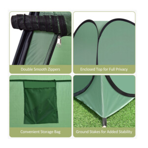 Σκηνή Αλλαγής Ρούχων / Ντους Pop-Up 120 x 120 x 190 cm Costway NP11198GN - Image 2