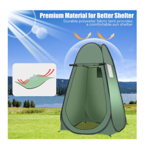 Σκηνή Αλλαγής Ρούχων / Ντους Pop-Up 120 x 120 x 190 cm Costway NP11198GN - Image 5