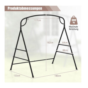 Μεταλλικός Σκελετός Κούνιας 180 x 133 x 182 cm Costway NP11346DK - Image 5