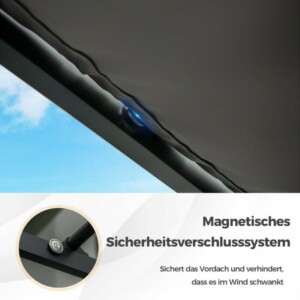 Costway  Εξωτερική Πέργκολα 310 x 310 cm με Επεκτάσιμο Σκίαστρο και Ανθεκτική Κατασκευή NP11860GR - Image 4